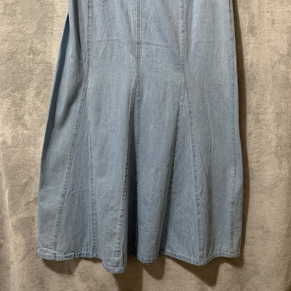 Hersy Light Wash Denim Maxi Skirt Flare A-Line Jean Style Size L - Picture 6 of 10